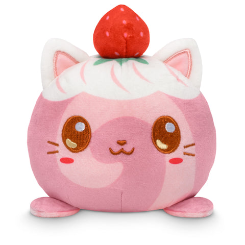 Strawberry Kitty Roll 4" Strawberry Cake-Scented Reversible Plushie