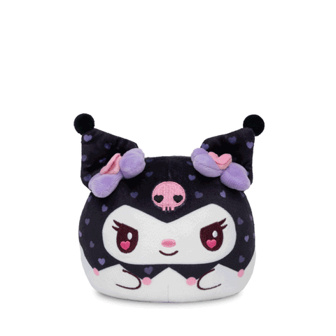 Valentine Present Kuromi 4" Reversible Plushie flip gif