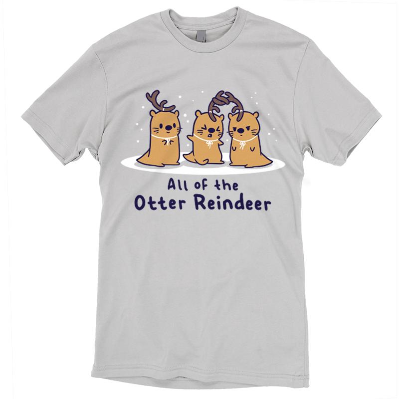 Embrace the holiday season with our adorable All Of The Otter Reindeer t-shirt by TeeTurtle.