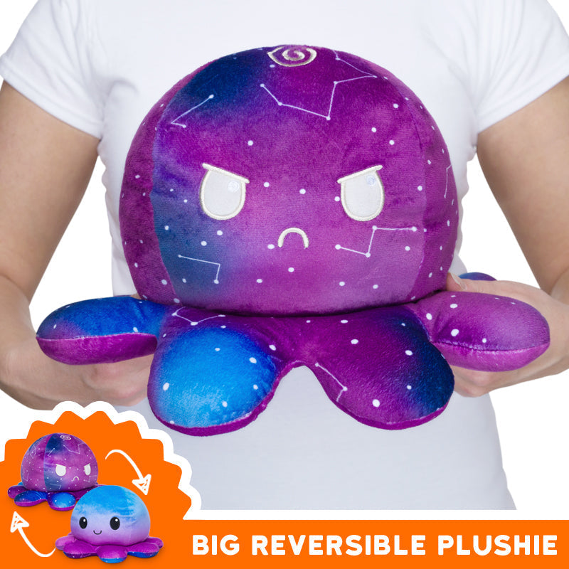 TeeTurtle Big Reversible Octopus Plushie (Galaxy Blue Gradient)