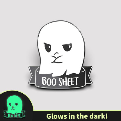 TeeTurtle's Boo Sheet Pin is a glow-in-the-dark enamel pin.