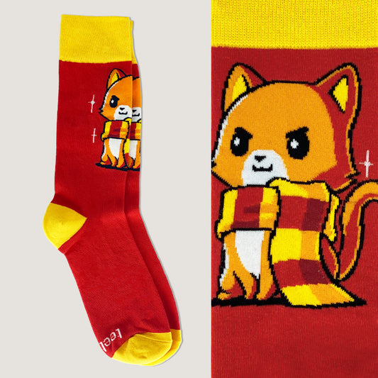 Brave Kitty Socks by TeeTurtle, featuring a cat wearing a scarf, perfect for wear with pride.