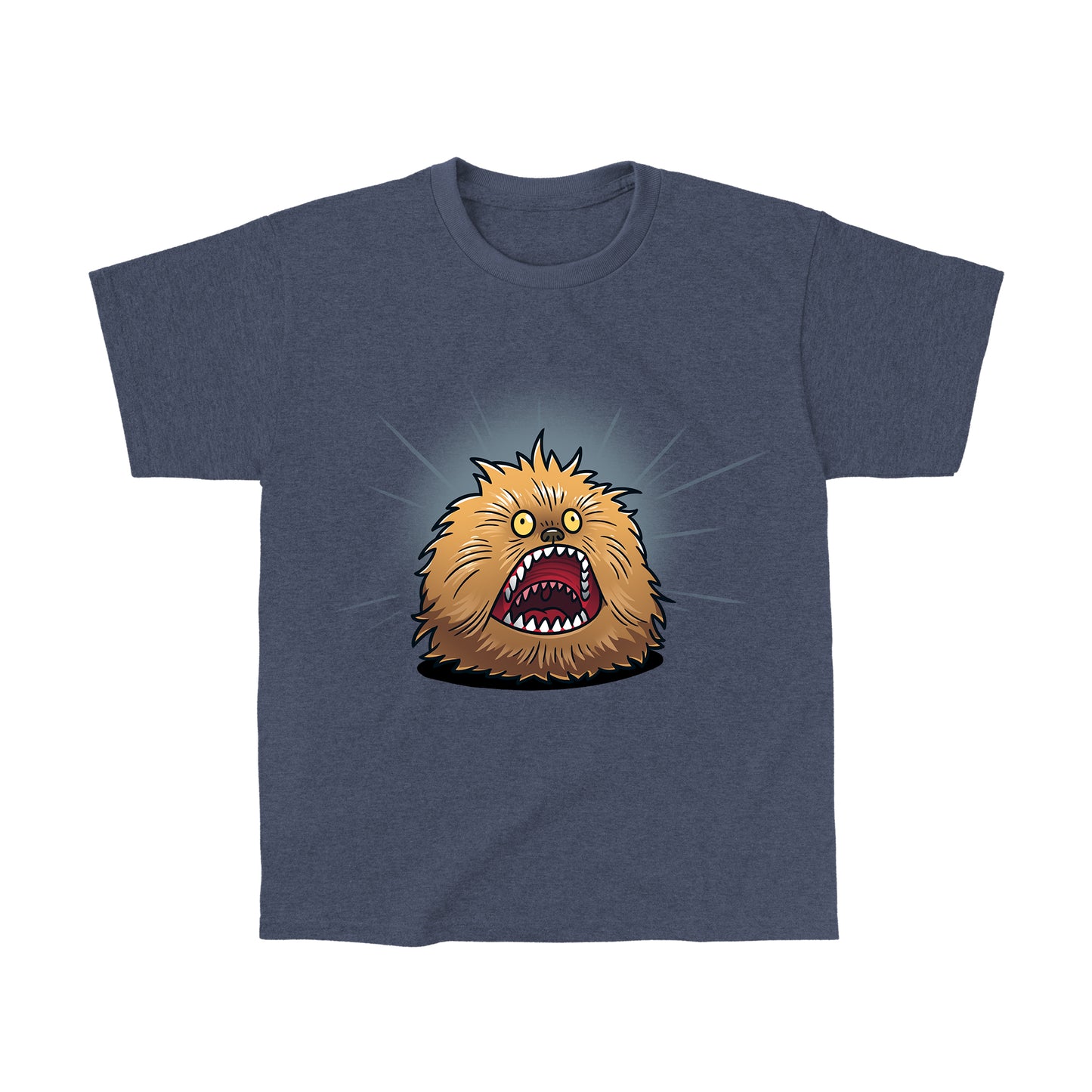 Classic Cotton T-shirt_TeeTurtle heather navy Screaming Fizzgig apparel featuring a screaming Fizzgig.