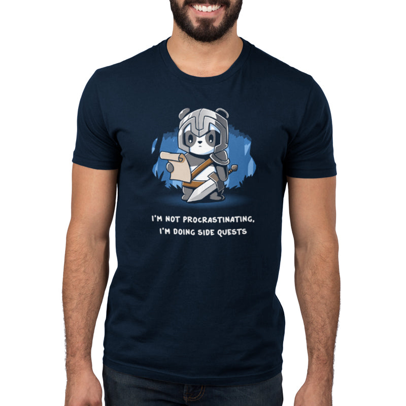 A navy blue I'm Doing Side Quests tee shirt with the phrase "I'm not a philosopher, I'm just a dog" by TeeTurtle.