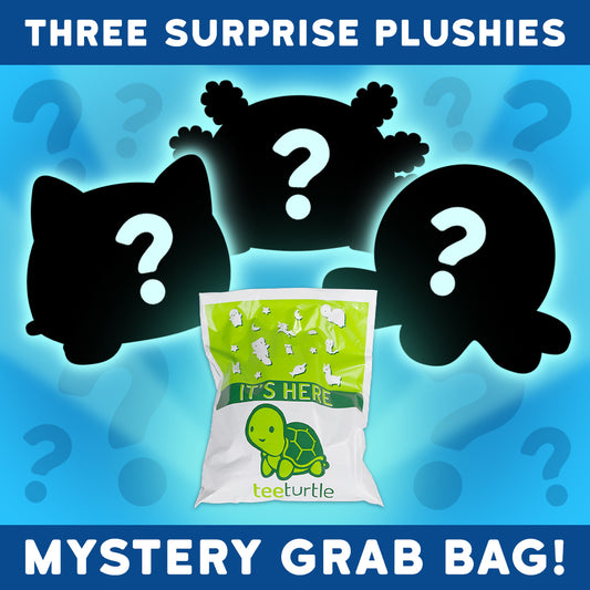 Three surprise TeeTurtle Reversible Plushie Mystery Grab Bags.