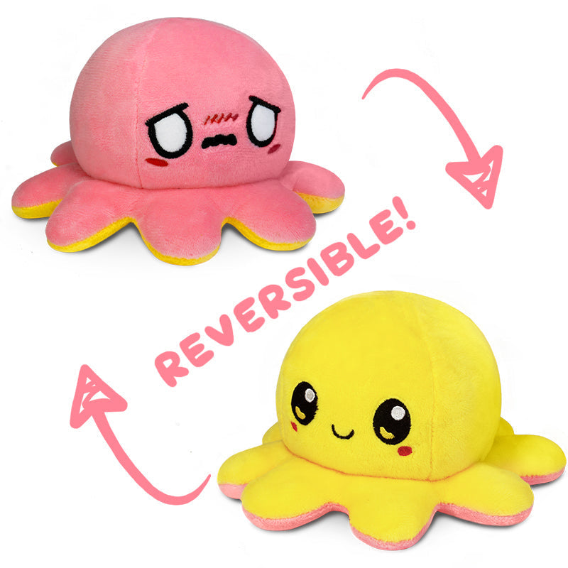 Teeturtle Pulpo Reversible Rojo Y Morado Pulpo Reversible Plushie