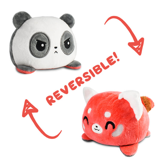 This TeeTurtle Reversible Panda & Red Panda Plushie features a reversible panda and fox stuffed animal.