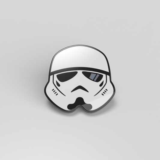 Officially licensed Star Wars Storm Trooper Helmet Pin.