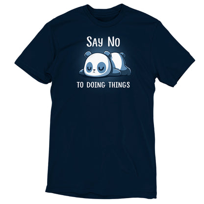 Say No To Doing Things Navy Blue panda T-shirt by TeeTurtle.