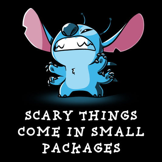 Stitch scares in a tiny Disney t-shirt called 