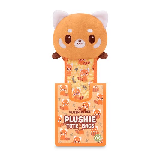 Plushiverse Bamboo Snack Plushie Tote Bag with an attached TeeTurtle tote bag featuring a matching character design.