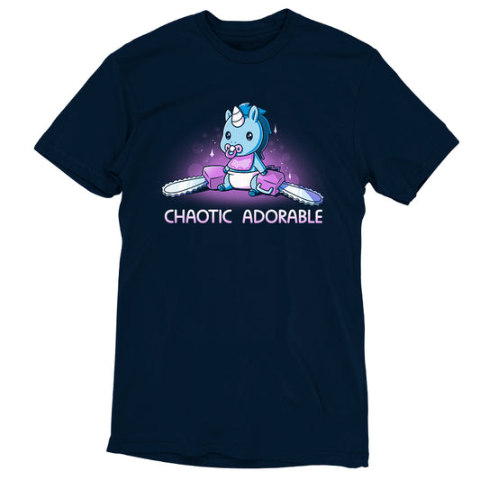 A navy blue Chaotic Adorable t-shirt that says TeeTurtle.