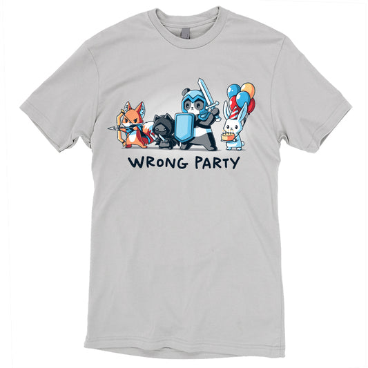 A TeeTurtle silver t-shirt with the phrase 