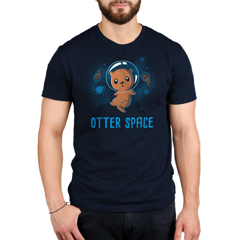 TeeTurtle Otter Space men's t-shirt featuring an Unidentified Flying Otter.