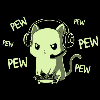 TeeTurtle Pew Pew Kitty (Glow) t-shirt.