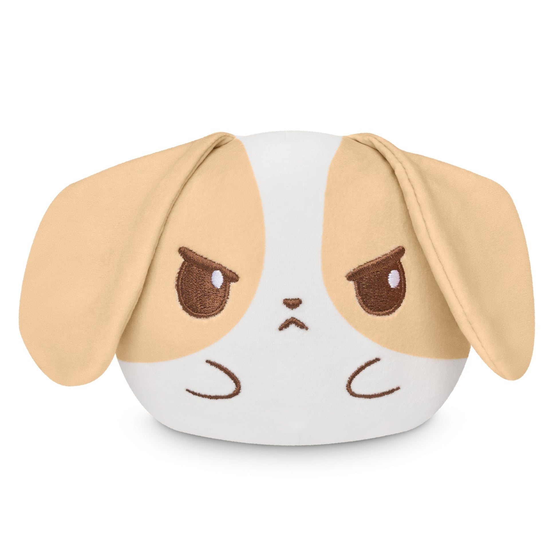 Stuffed animal with an angry expression, now a TeeTurtle Plushiverse Floppy Bunny 4" Reversible Plushie.