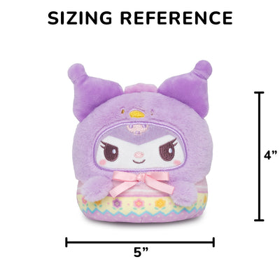 Easter Egg Kuromi 4" Reversible Plushie sizing reference of 4 inches in height