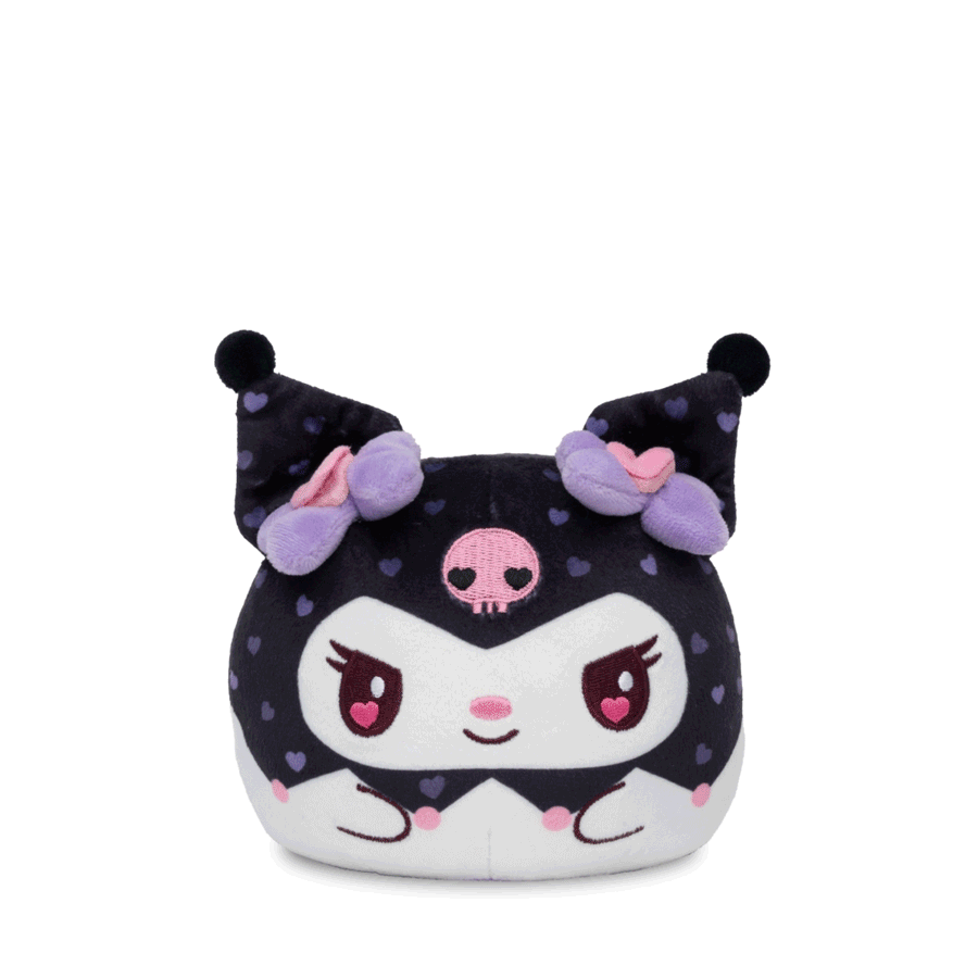 Valentine Present Kuromi 4" Reversible Plushie flip gif