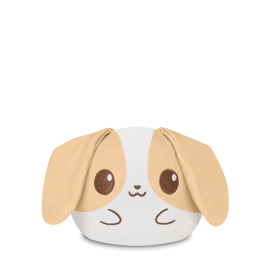 Plush toy designed to resemble a Plushiverse Floppy Bunny 4" Reversible Plushie from TeeTurtle, with long ears and large, expressive eyes.
