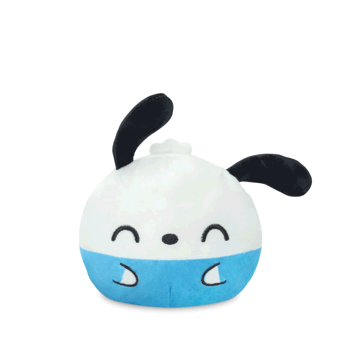 Chococat & Pochacco 4" Reversible Plushie flip GIF