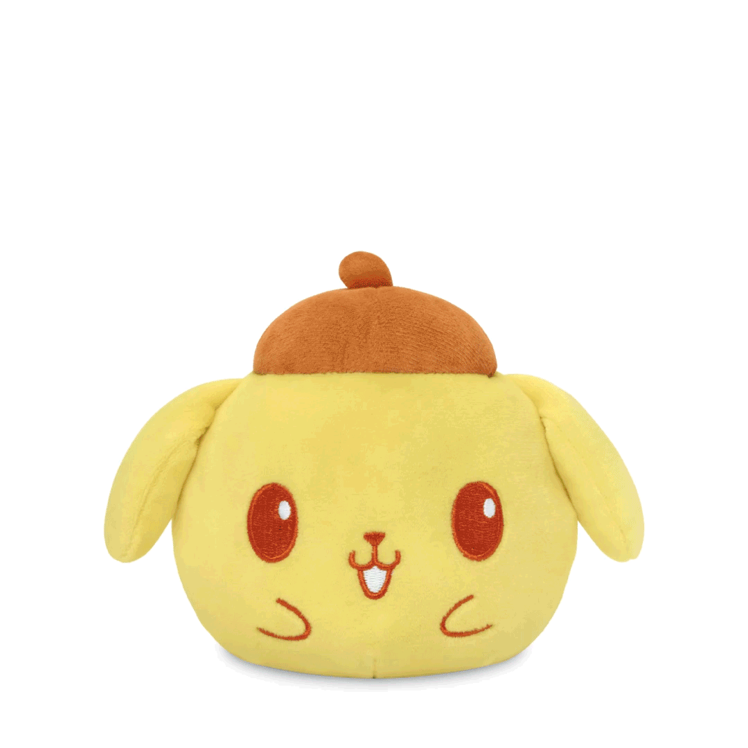 Pompompurin & Badtz-Maru 4" Reversible Plushie flip GIF