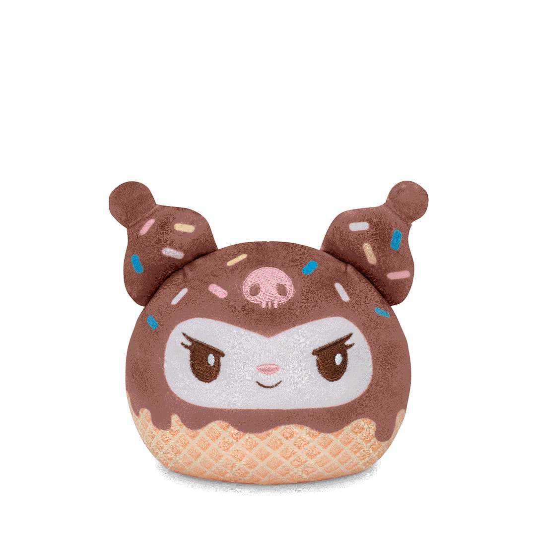 Kuromi Ice Cream Cone 4” Reversible Plushie flip GIF