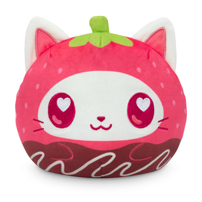 Chocolate Strawberry Cat 6" Reversible Plushie