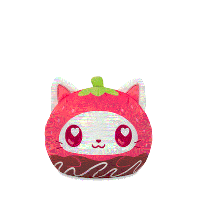 Chocolate Strawberry Cat 6" Reversible Plushie