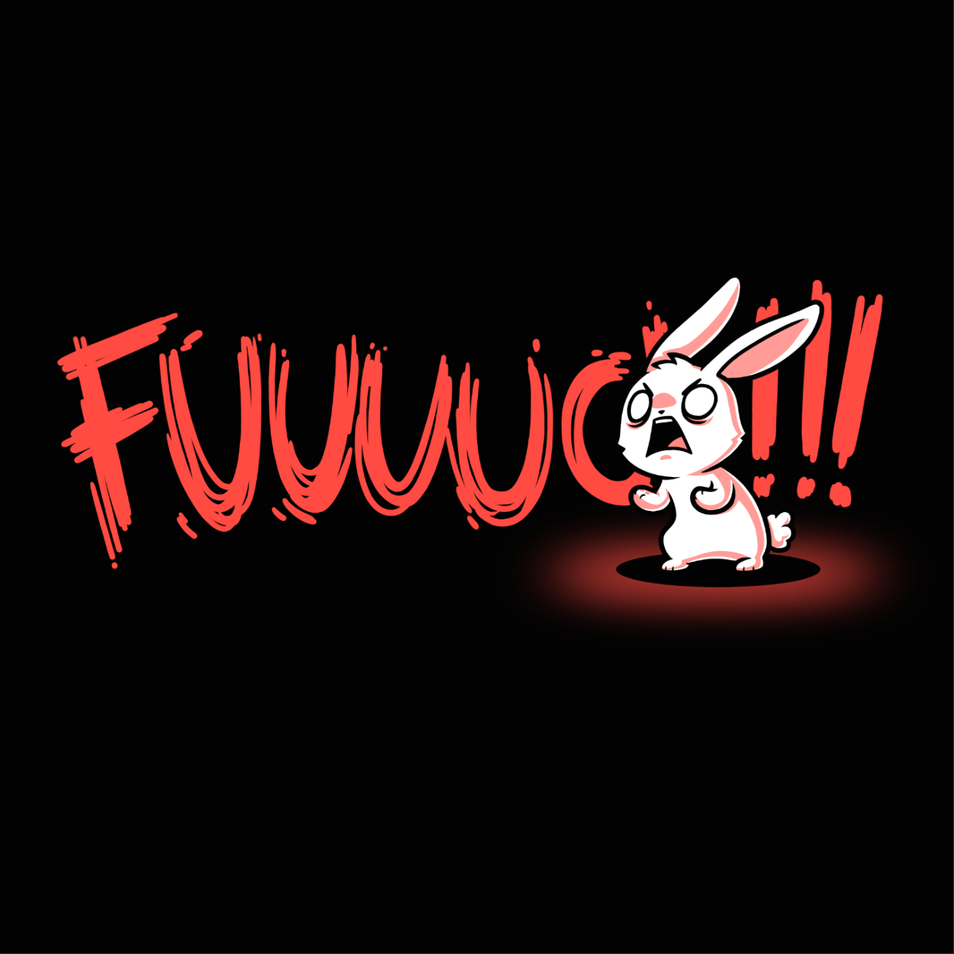 Pullover Hoodie_TeeTurtleblack Rage Mode Pullover Hoodie featuring a screaming angry bunny obscuring the word "Fuuuuuuc" with three exclamation points at the end