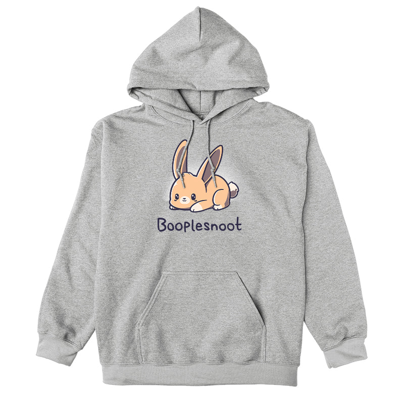 Pullover Hoodie_TeeTurtle Booplesnoot heather gray design featuring a cute little bunny just being cute.