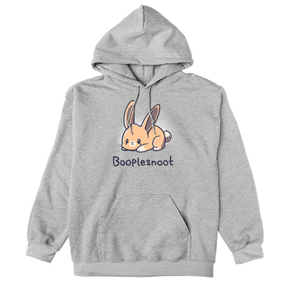 Pullover Hoodie_TeeTurtle Booplesnoot heather gray design featuring a cute little bunny just being cute.