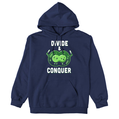 Pullover Hoodie_TeeTurtle Divide & Conquer navy blue design featuring a dividing cell armed with swords.