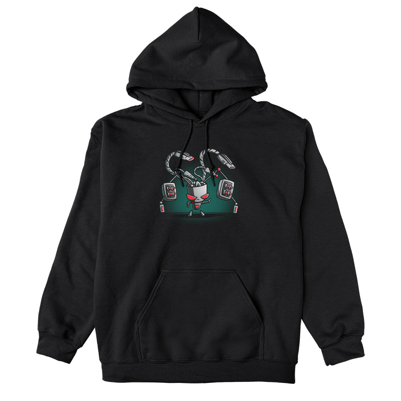 Pullover Hoodie_TeeTurtle black Gir (Duty-Mode) apparel featuring Gir with an array of weapons drawn.