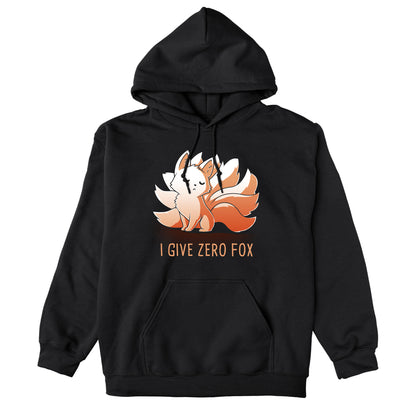 Pullover Hoodie_TeeTurtle black I Give Zero Fox. Featuring a haughty kitsune.