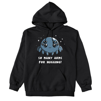 Pullover Hoodie_TeeTurtle Spider Hugs black t-shirt featuring a cute spider looking for hugs