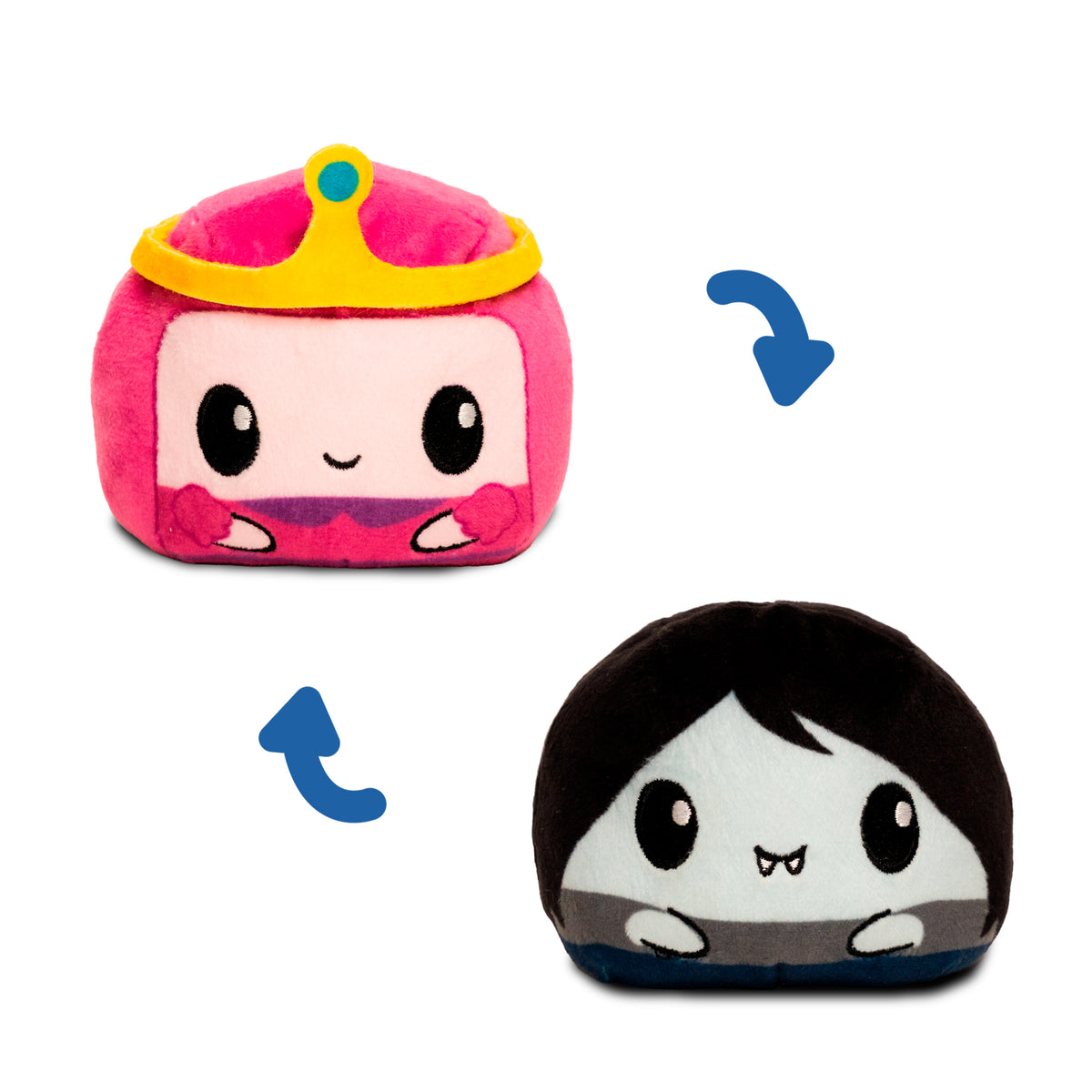 Reversible Adventure Time plush featuring Princess Bubblegum on one side and Marceline on the other.