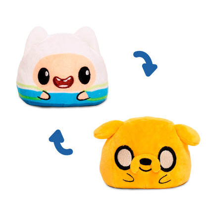 Reversible Adventure Time plush featuring Finn on one side and Jake on the other.