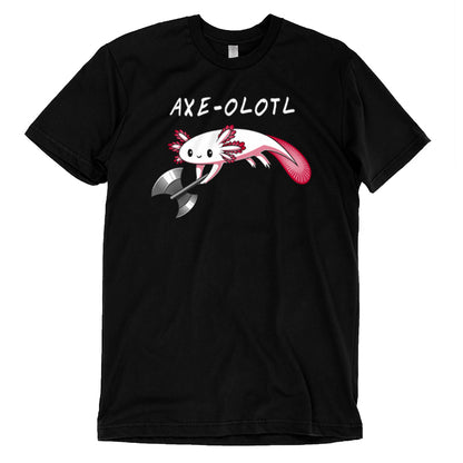 A TeeTurtle original Axe-olotl black T-shirt featuring the word "jolto-exa.