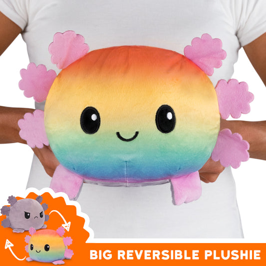 TeeTurtle's TeeTurtle Big Reversible Axolotl Plushie (Rainbow + Gray) is a delightful rainbow crab that doubles as a mood plushie.