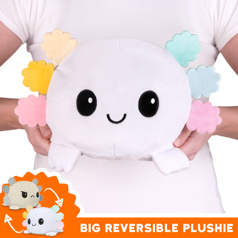TeeTurtle's TeeTurtle Big Reversible Axolotl Plushie (Rainbow Gills) is the perfect addition to your collection of mood plushies.