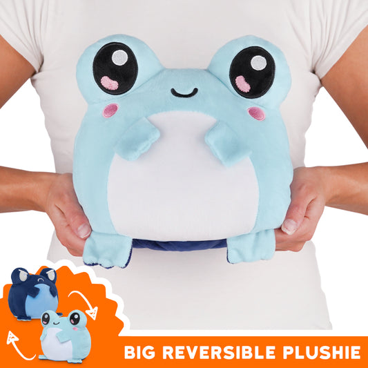 The TeeTurtle Big Reversible Frog Plushie by TeeTurtle is a big and adorable mood plushie.
