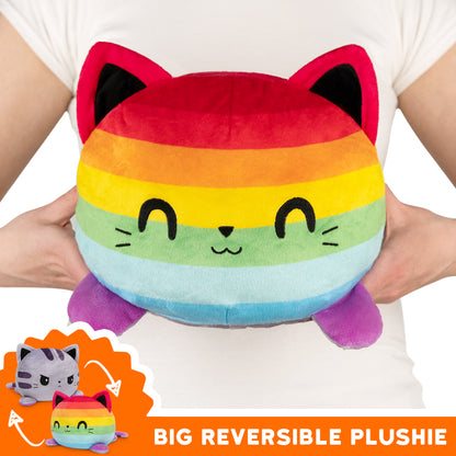 TeeTurtle Big Reversible Rainbow Cat Plushie