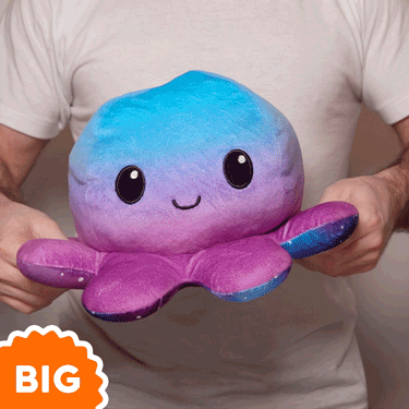 TeeTurtle Big Reversible Octopus Plushie (Galaxy + Blue Gradient) by TeeTurtle.