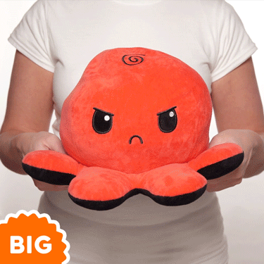 TeeTurtle Big Reversible Octopus Plushie (Red Black)