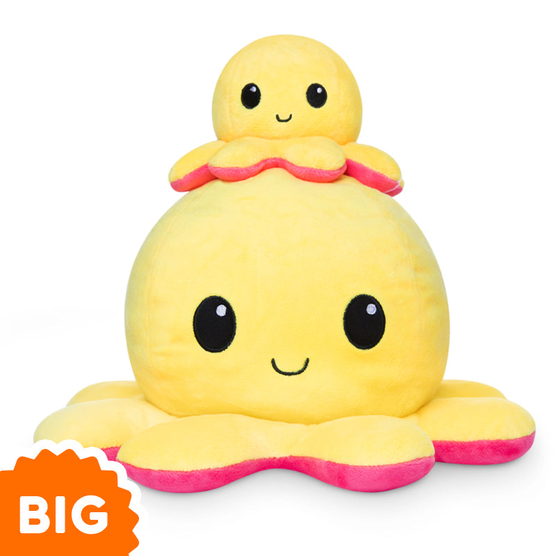 TeeTurtle Big Reversible Octopus Plushie (Yellow + Red), a big and huggable toy by TeeTurtle.