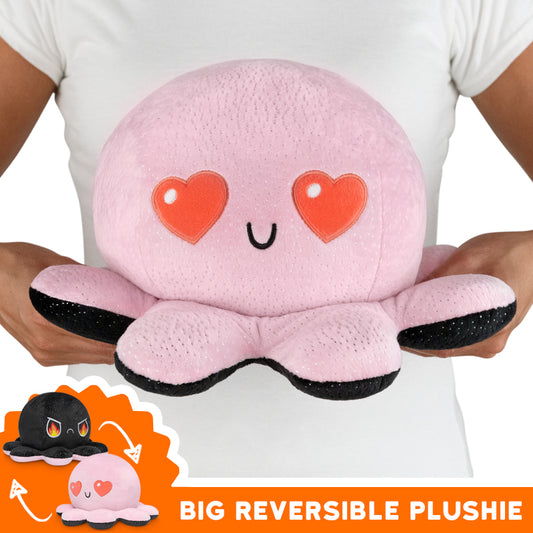 Get your very own TeeTurtle Big Reversible Octopus Plushie (Pink Sparkle + Black Sparkle), a TeeTurtle plushie!