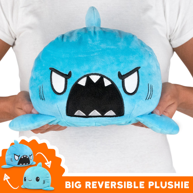 TeeTurtle Big Reversible Shark Plushie (Blue + Light Blue) by TeeTurtle. Perfect for those who love mood plushies or TeeTurtle big reversible shark plushies.