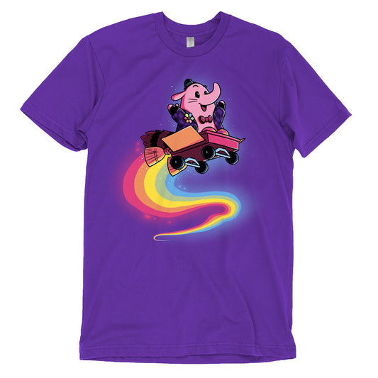 An officially licensed Bing Bong purple t-shirt with a cartoon pig riding a rainbow. (Brand Name: Disney)