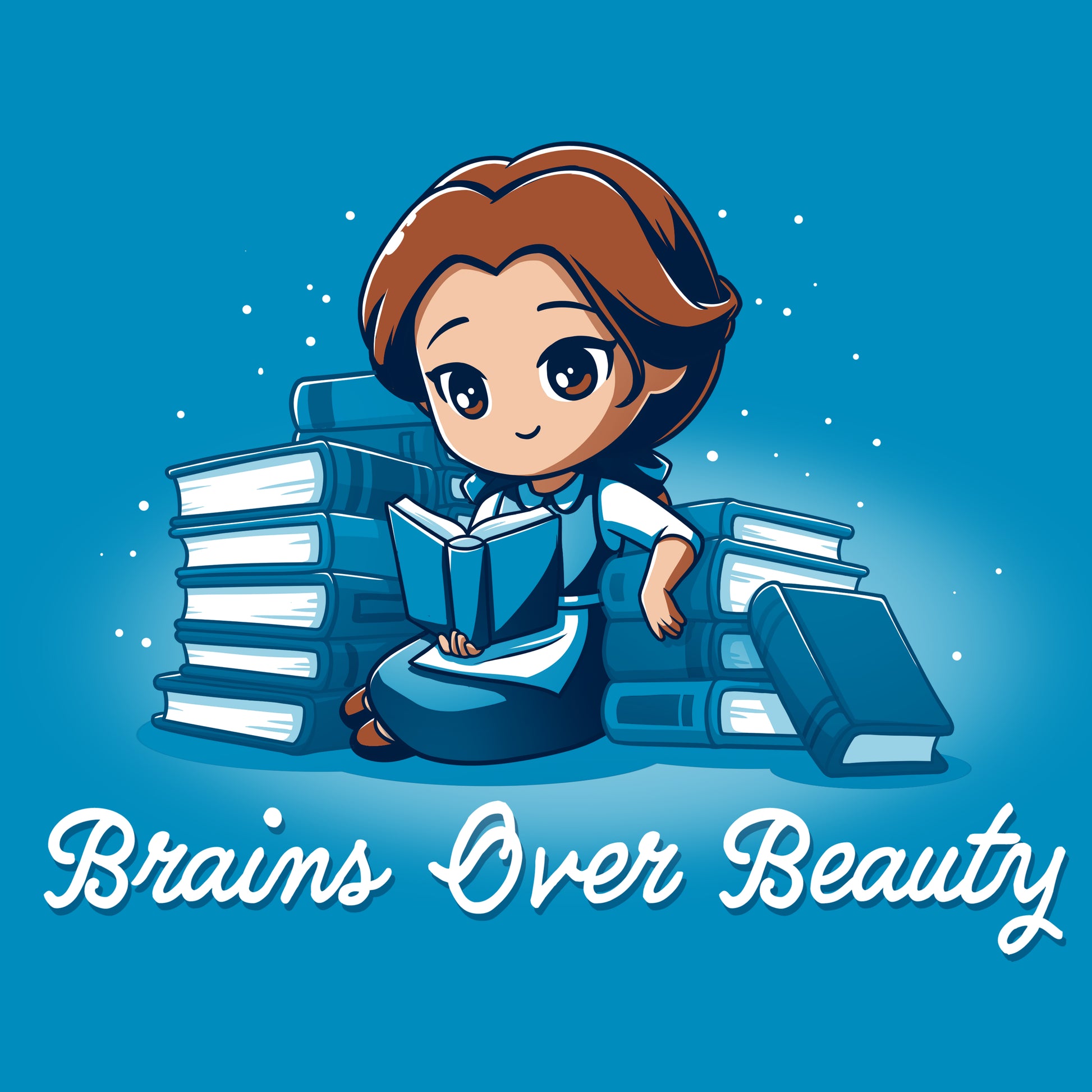 Officially Licensed Brains Over Beauty Belle T-shirt by Disney.