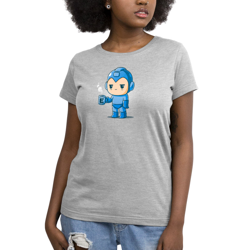 A women's officially licensed Energy Capsule Needed t-shirt with an image of a blue robot by Capcom.